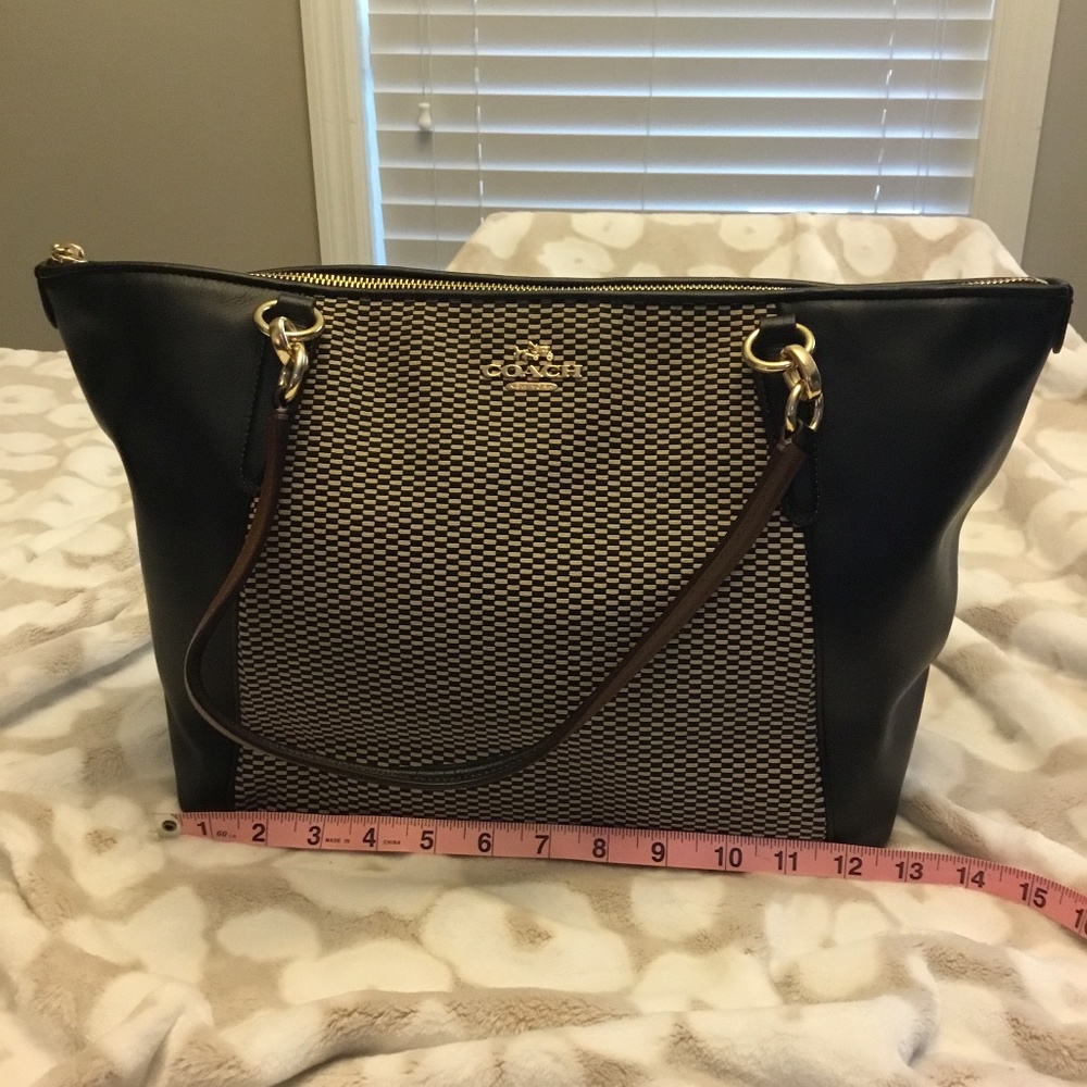 Coach Ava Jacquard black tote bag